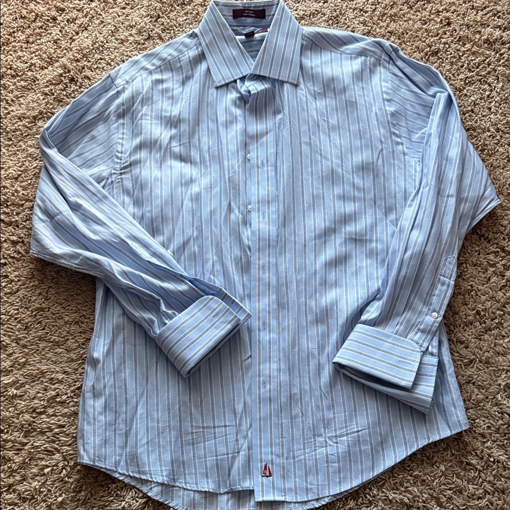 Nordstrom Men's Blue Striped Dress Shirt